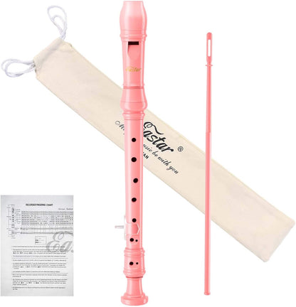 Pink Soprano Recorder for Kids Beginners, German Fingering C Key