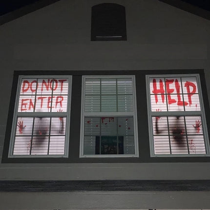 2PCS Halloween Giant Bloody Window Posters Windows Clings Party Decoration Haunted House Door Cover Creepy School Dormitory Window 60" x 60"