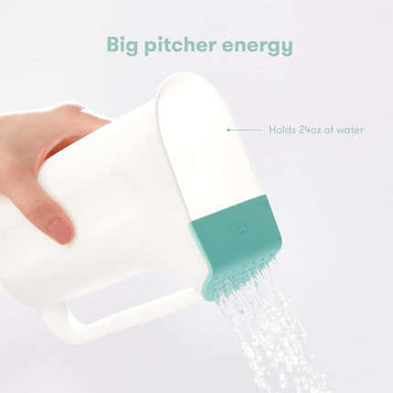 Frida Baby Control The Flow Bath Rinse Cup, Tear Free Rinser to Wash Hair and Body with Easy Grip Handle and Removable Rain Shower, Made in USA