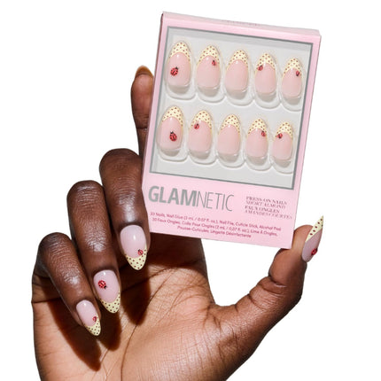 Press On Nails, Short Oval Magnetic, Fake Nails 30pc Nail Kit