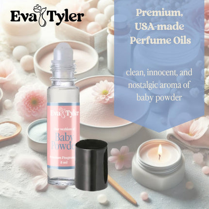 Baby Powder Premium Perfume Roll on | USA made | Long-lasting | Women's (Roll on 8ml)