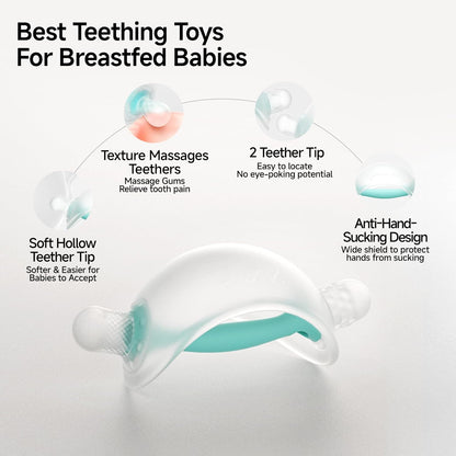 No-Drop Silicone Baby Teether Toy, BPA-Free Teething Relief for Babies 3-18 Months - photo 3