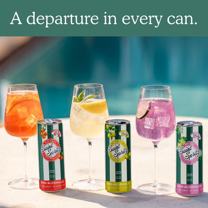 Saint Spritz Non Alcoholic Drink Variety Pack (12-Pack) | Italian Spritz Cans | Amalfi, Sicily & Hugo Flavors | Sparkling Mocktail Aperitif Sampler | Premium Non Alcoholic Wine