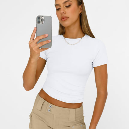 Women's Crewneck Short Sleeve T-Shirt Sexy Slim Fit Basic Going Out Tops