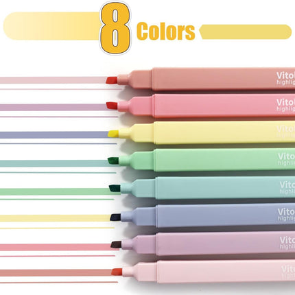 Highlighters, 8 Colors Chisel Tip Highlighters, No Bleed Bible Highlighters for Journaling Planner Notes Supplies