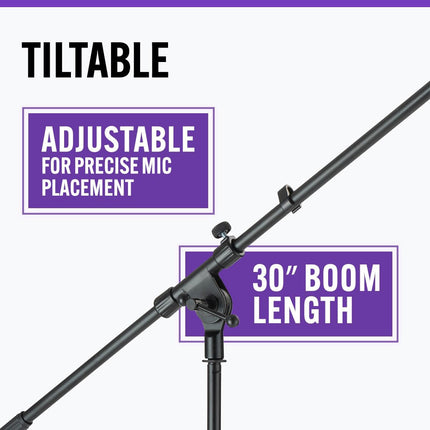Euro Boom Microphone Stand for Vocal and Instrument Mics