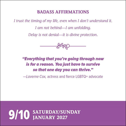 Badass Affirmations 2027 Day-to-Day Calendar