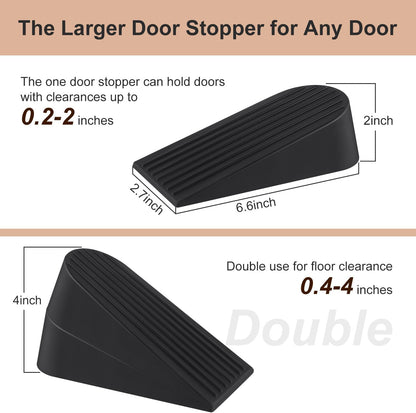 Big Door Stoppers for Bottom of Door on Floor, Premium Big Rubber Door Stop Wedge, Floor Sturdy - photo 2