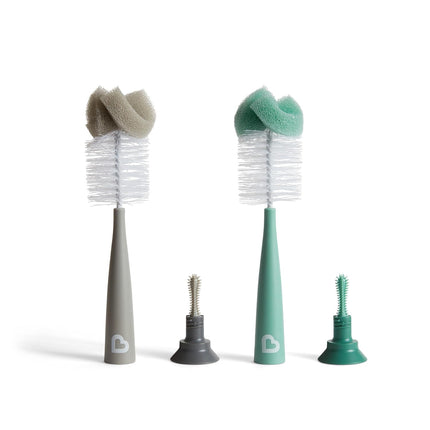 Sponge Bottle Brush, Grey/Sage, 2 Count (Pack of 1)