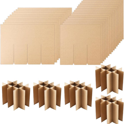 5 Sets Moving Box Glasses Divider Kits,Wine Glassware Dish Packing Divider for Moving Boxes,Cardboard Dividers for 16 x 12 x 12 Inch Box (Box Not Included)