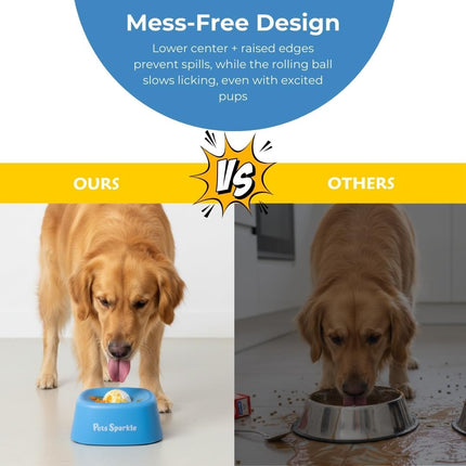 Dog Licking Bowl, Slow Feeder Lick Bowl for Dogs for Yogurt, Bone Broth & Liquid Treats, Licking Bowl with Ball, Lick Ball Slow Feeder for Dogs, Slow Feed Lick Bowl for Dogs