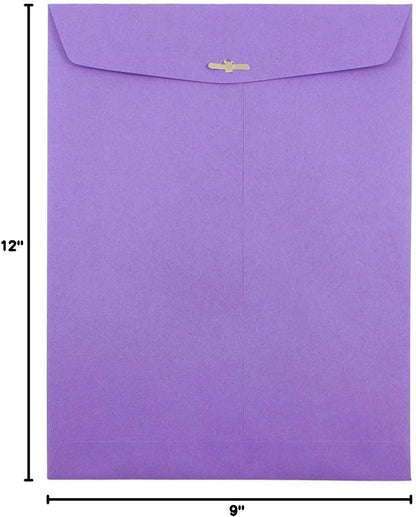 9 x 12 Violet Purple Recycled Clasp Envelopes, 25 Pack - photo 3