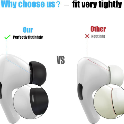 3 Pairs Replacement Ear Tips for AirPods Pro and 2nd Generation with Noise Reduction Hole, Silicone Ear Tips for AirPods Pro with Portable Storage Box and Fits in Charging Case (S/M/L, Black)
