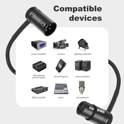 Right Angle XLR Adapter Cable,Adjustable 90 Degree XLR Male to 90 Degree XLR Female Microphone Cable,Rotatable Mic Cord for Mixer Microphone 1FT