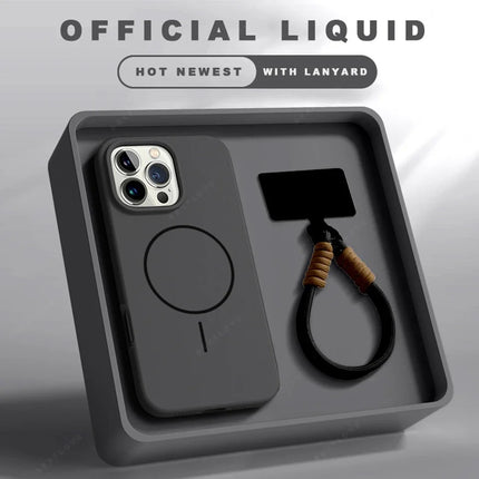 Magnetic phone case with lanyard strap close-up magnetic lock