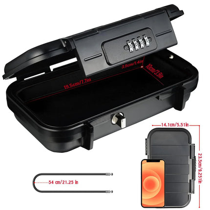 SEA LOCK MASTER Portable Safe Lockbox storing valuables passport and cash