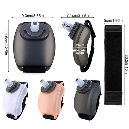Wrist water bottle for sports showing capacity and lightweight compact design
