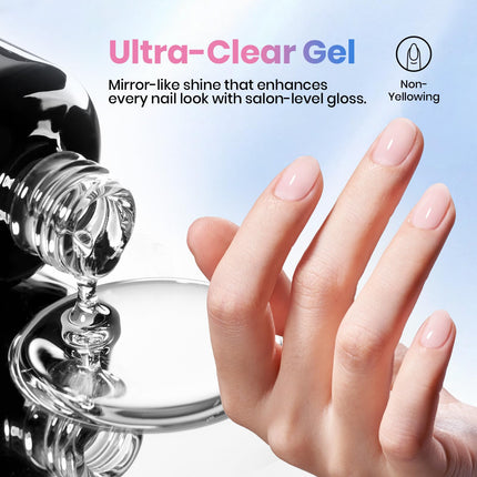 Set de 2 Pcs 15ml Top Coat y Base Coat en Gel Sin Limpieza