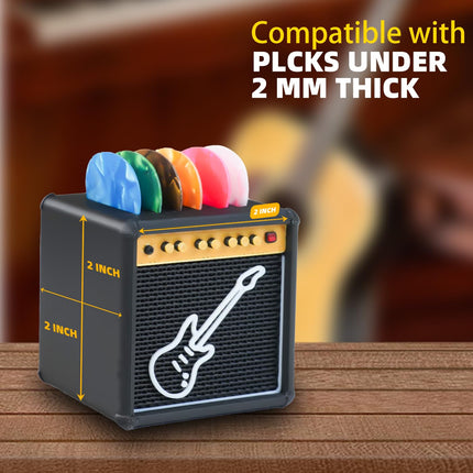 Guitar Picks Holder Box,Amplifier Speaker Style Paddle Holder Guitar Pick Display Holder,For Pick Storage And Display,Gift For Guitar Players Guitarists