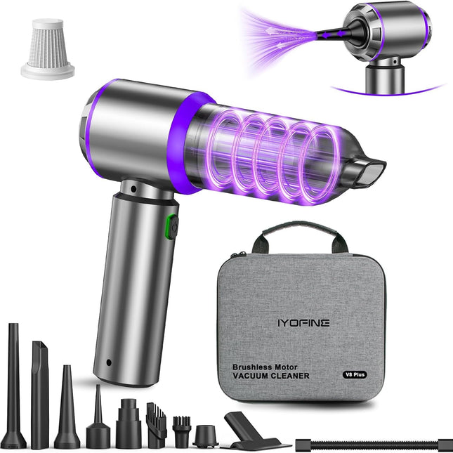 Vacuum/Air Duster 80,000RPM Super Power Mini Car Vacuum Cleaner 4-in-1 air Blower Gun Air Duster & Air Blower & Pump