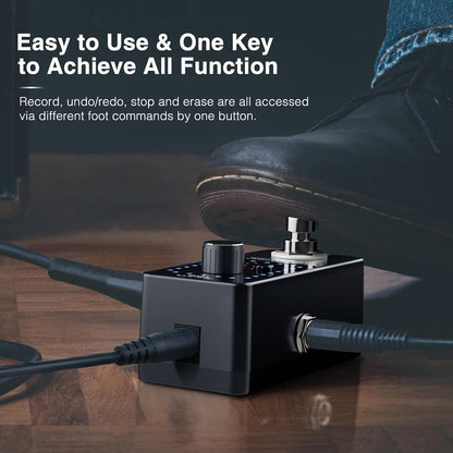 Black Guitar Looper Pedal with Tuner, 9 Loops and 40 Minutes - photo 5