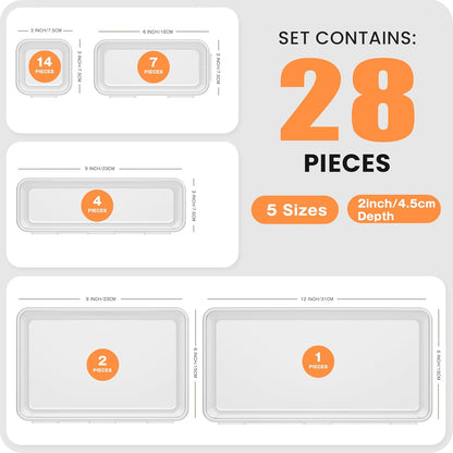 Clear 5-Size Drawer Organizer for Makeup, Bathroom, Desk and Tool Trays - photo 5