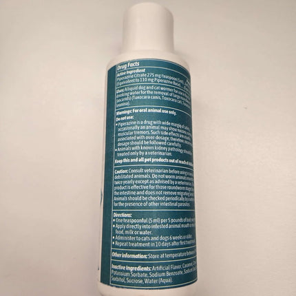 Dog and Cat Wormer Liquid - 4 oz Stop the Worms for Small Dogs, Puppies and Kittens
