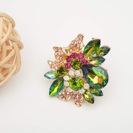 Luxury Froral Cocktail Statement Rings Stretch Adjustable Ring