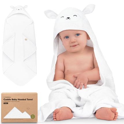 Hooded Baby Towel for Newborn, Baby Bath Towels (Frog, 35x35)
