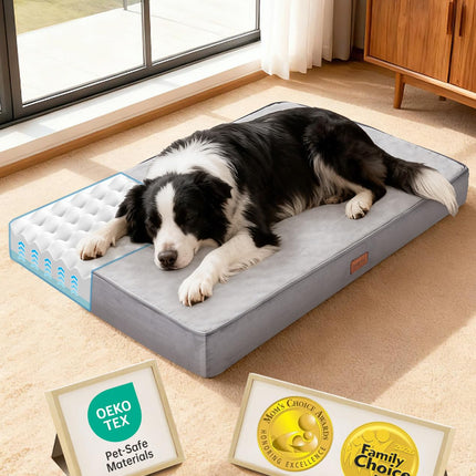 Orthopedic Large Dog Bed, Reversible Memory Foam, 41 inch-XL(Gray)