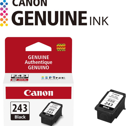 Canon PG-243 Genuine Black Ink Cartridge, Compatible with iP2820, MX492, MG2420/2520/2920/2922/2924/3020/2525, TS3120/302/302a/202/4520/3320