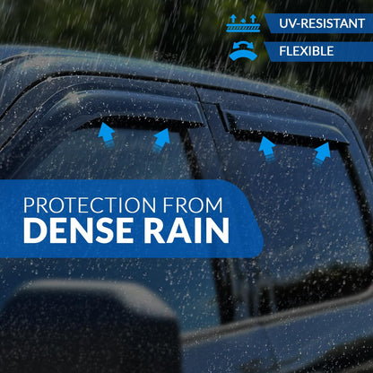 Outside Mount Window Visor Deflector Rain Guard Dark Smoke 2-pc Set, Compatible with 2008-2014 Smart - photo 3