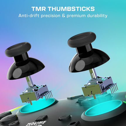 Turtle Beach Afterglow Wave Wireless RGB Gaming Controller - Officially Licensed for Nintendo Switch 2, Nintendo Switch/Switch Lite/OLED - TMR Thumbsticks, Customizable Lighting - Black
