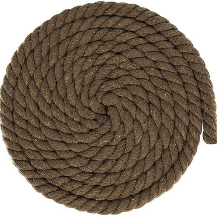 Super Soft 3 Strand Twisted Cotton Rope (Brown, 1/2 Inch x 10 Feet)