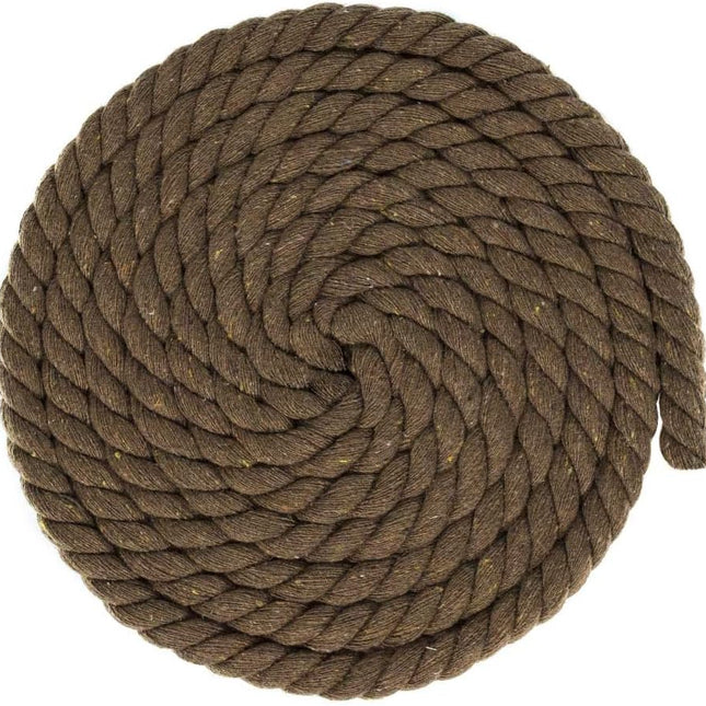 Super Soft 3 Strand Twisted Cotton Rope (Brown, 1/2 Inch x 10 Feet) - photo 2
