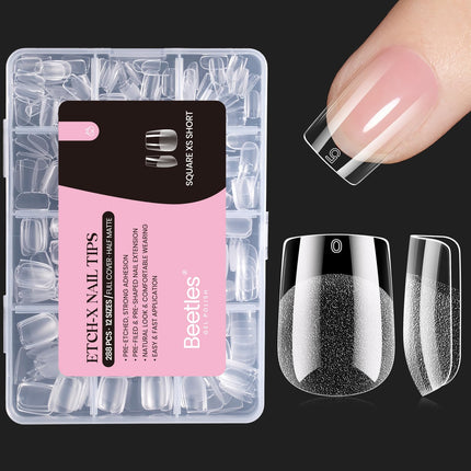 Soft Gel Nail Tips Short Almond 288pcs in 12 Sizes Etch-X