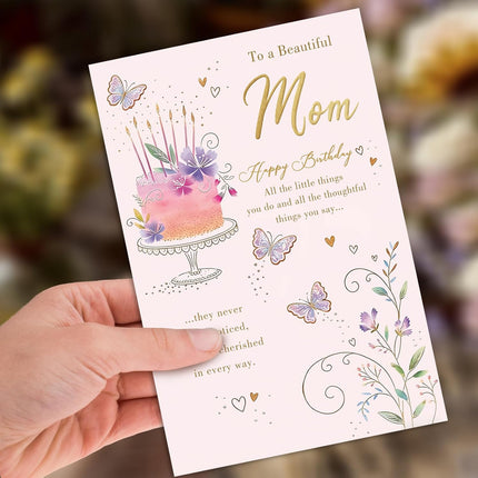 Mom Birthday Card, Happy Birthday Card Gifts for Mom from Daughter Son, Mother Birthday Card
