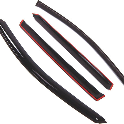 Tuningpros WD2-488 Dark Smoke 4 Pcs Set Window Visor (Outside Mount) Deflector Rain Guard Compatible with 2003-2014 Volvo XC90