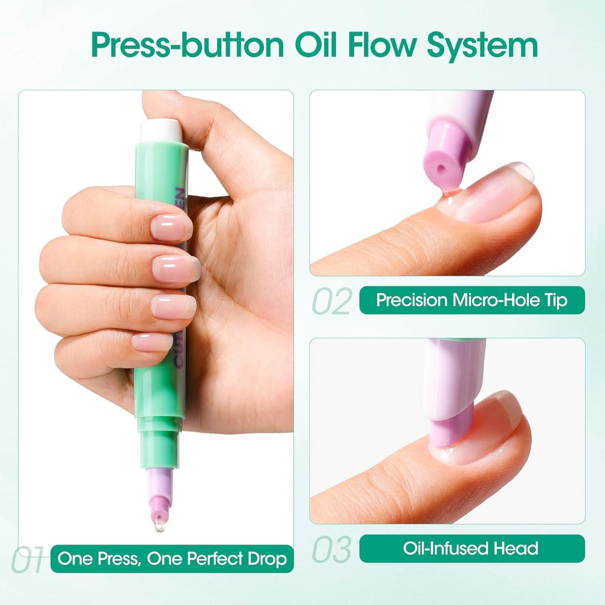 2Pcs Cuticle Pusher Oil Pen - 6ml Large Capacity Nail Oil Pen with - photo 5