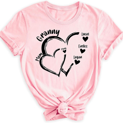 Personalized Grandma Shirt with Names Custom Mimi Shirts for Women with Grandkids Names Grandma Gifts for Mothers Day Multi