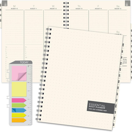ESSENTIAL 2026-2027 Monthly & Weekly Planner with Tabs, 8.5"x11": 14 Months (May 2026 - June 2027), Professional, Simple, Easy-to-Use Design and Frosted Poly Cover for Extra Protection (Frosted)