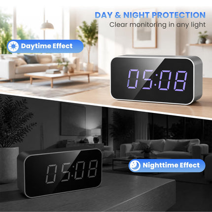 Hidden Camera Clock 4K UHD Clock Camera with Motion Alerts & Remote Access