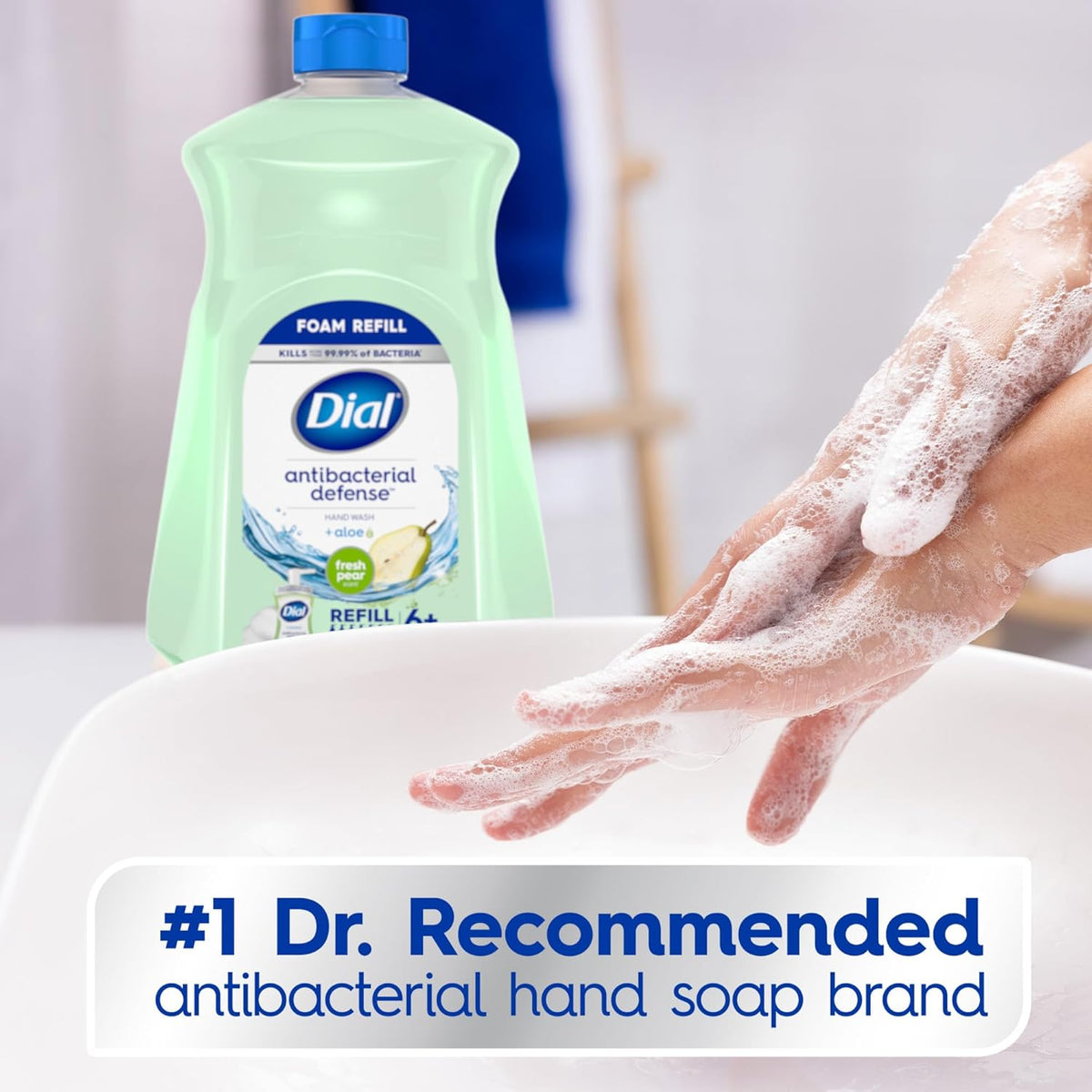 Antibacterial Foaming Hand Soap Refill, Fresh Pear, 52 fl oz - photo 3