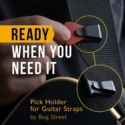 Guitar Pick Clip (3-pack) for Guitar Straps (Patented Design )
