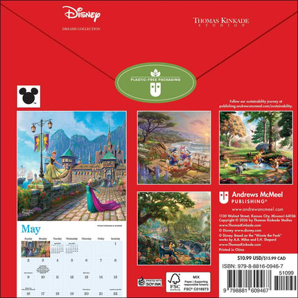 Disney Dreams Collection by Thomas Kinkade Studios 2027 Mini Wall Calendar