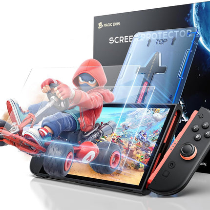 MAGIC JOHN 2 Pack for Nintendo Switch 2 Screen Protector 7.9'' [2025], 30s Installation, 9H Tempered glass, HD Clear, Auto-Dust Removal, Bubble Free, Compatible with Switch Console