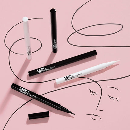 Lash, Eyeliner Lash Glue, 2-in-1 Felt-Tip Eyeliner and Lash's Adhesive, Includes 1 Glue Liner, Long Lasting Wear, Can Be Used with Strip Lashes and Lash's Clusters (Pack of 2)