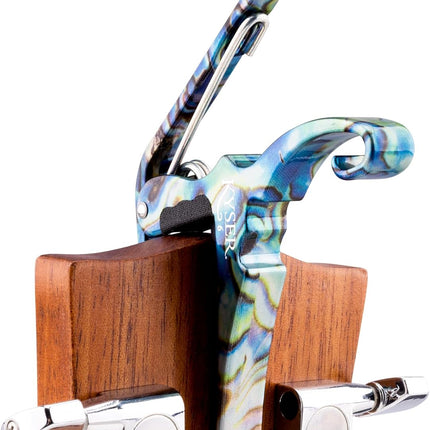 Kyser Musical Products Quick-Change Guitar Capo, KG6ABA, Abalone - For 6-String Acoustic Guitars, Made in USA, Quality, Strong, Lightweight, Quick & Easy Key Changes, Innovative, Perfect Fit