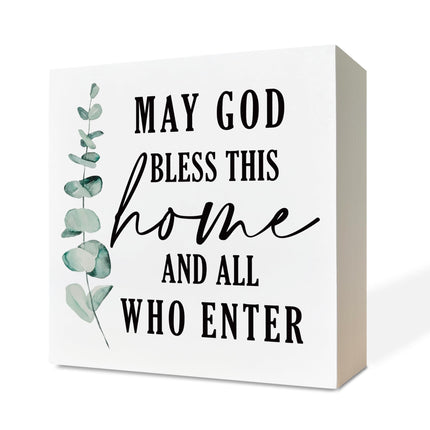 Christian Wood Signs, Bible Verse Philippians 4:13 - I Can Do All Things Through Christ Who Strengthens Me, Box Sign Decor Tabletop, Inspirational Home Desk Decor, Motivational Gift for Friends Family
