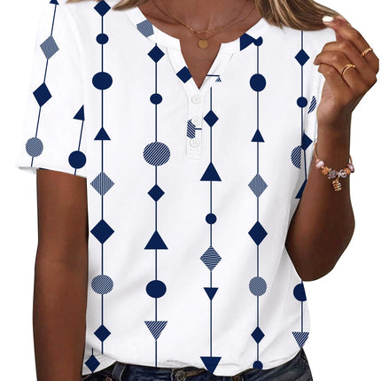 Blusas de verano para mujer, casuales, manga corta, cuello en V